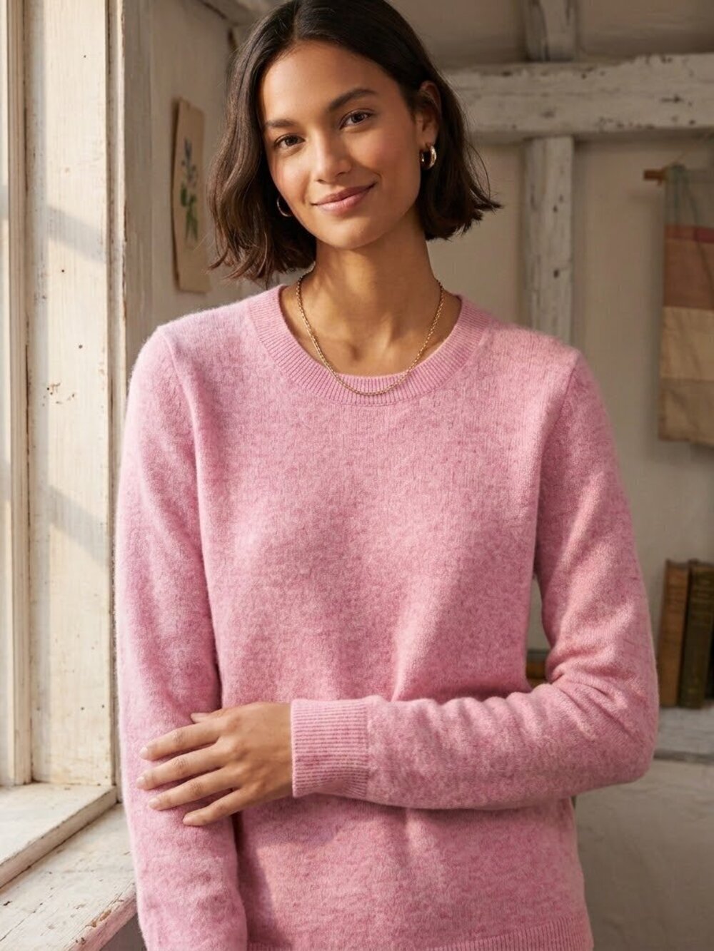 J Crew Cashmere Sweater S Pink Crewneck